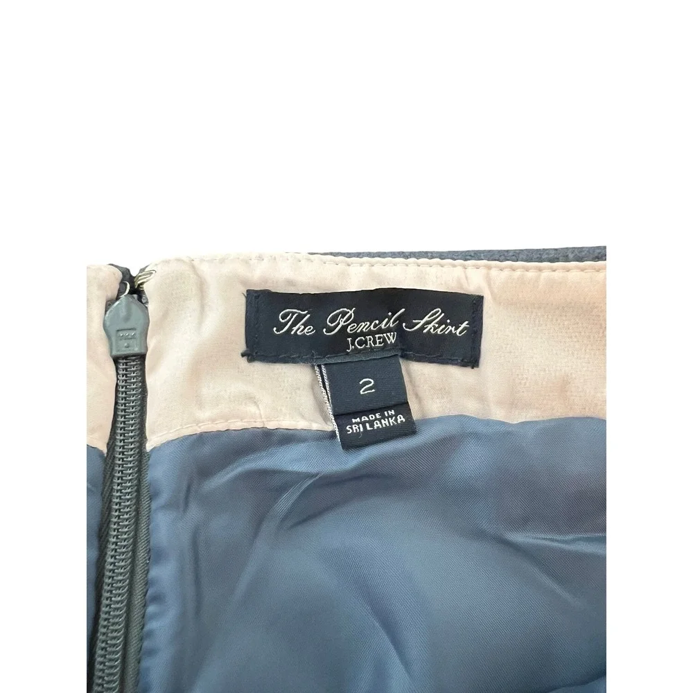 J.Crew The Pencil Skirt Gray Wool Blend Tailored Career Midi Skirt Size 2‎